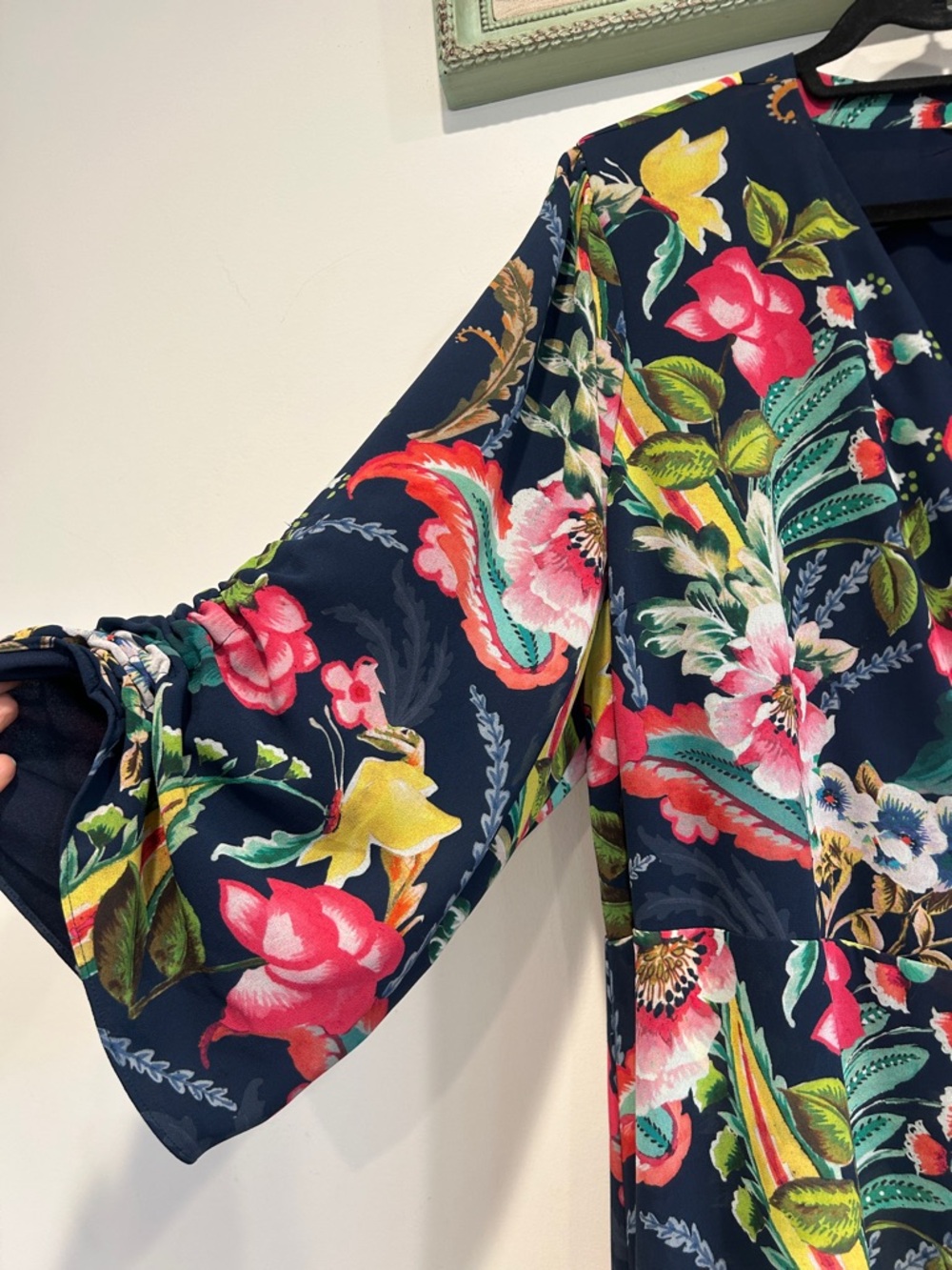 Soft Surroundings Samantha Navy Floral Maxi Wrap Dress plus size - Picture 3 of 8
